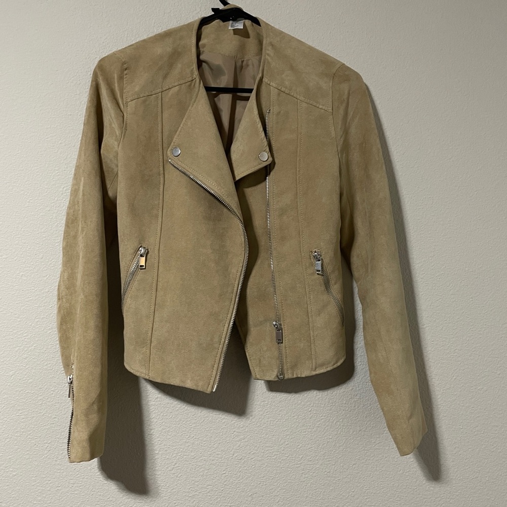 H&M Suede Moto Jacket Size 4 - Picture 4 of 9